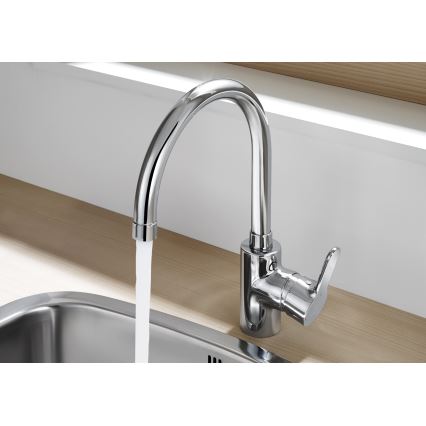 Roca A5A8409C00 - Grifo de fregadero L20 32,5 cm cromo brillante
