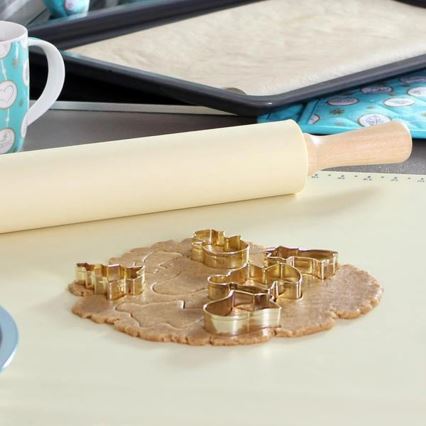 Rodillo de madera con recubrimiento de silicona TORO 43 cm, color crema