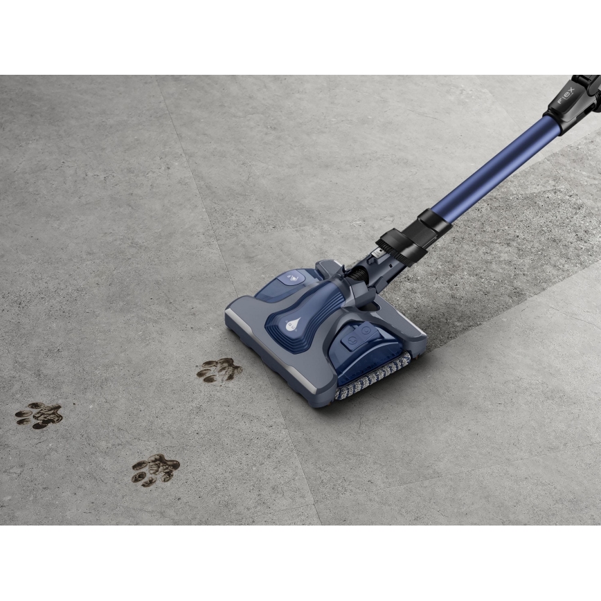 Rowenta - Aspiradora escoba con mopa X-FORCE FLEX ANIMAL AQUA AUTO 3 en 1 480W/32,4V 2500 mAh azul