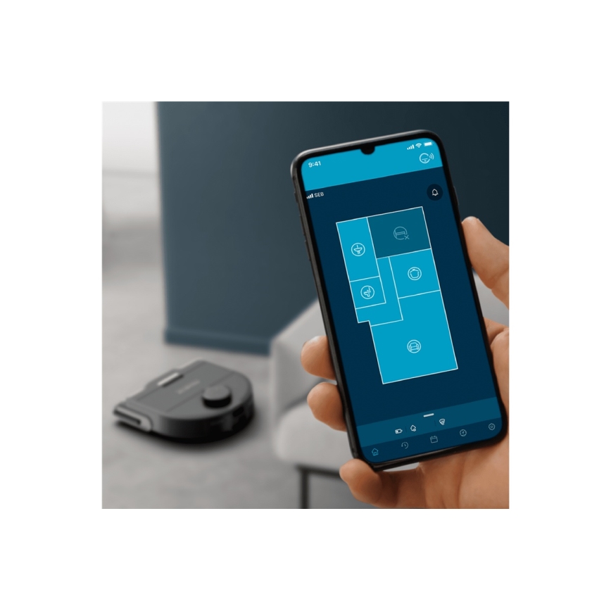 Rowenta - Robot aspirador inteligente con fregona X-PLORER S240+ AI Animal & Allergy Wi-Fi 5200 mAh