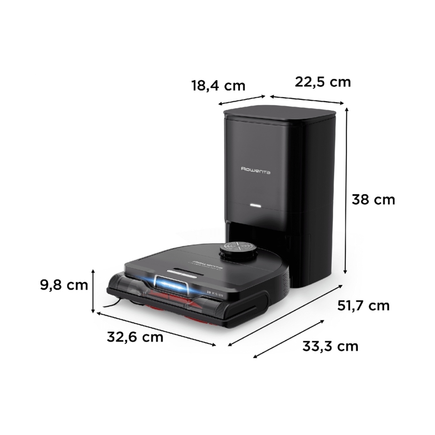 Rowenta - Robot aspirador inteligente con fregona X-PLORER S240+ AI Animal & Allergy Wi-Fi 5200 mAh