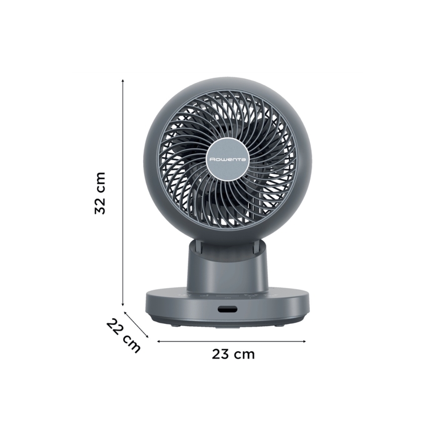 Rowenta - Ventilador de mesa TURBO SWIFT COMPACT 230V azul + control remoto