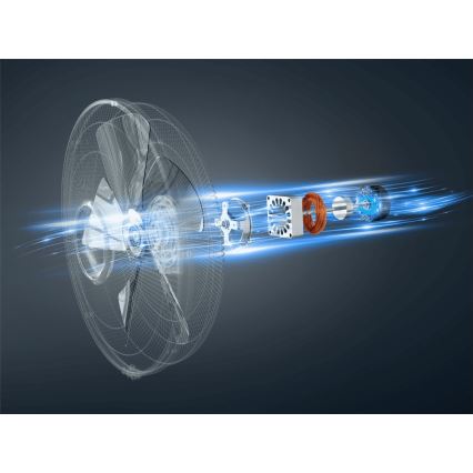 Rowenta - Ventilador de pie TURBO SILENCE 55W/230V 147 cm blanco + mando a distancia