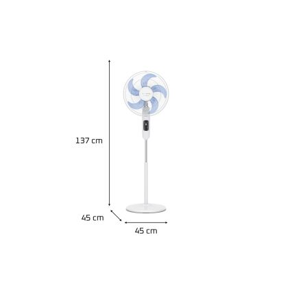 Rowenta - Ventilador de pie TURBO SILENCE 55W/230V 147 cm blanco + mando a distancia
