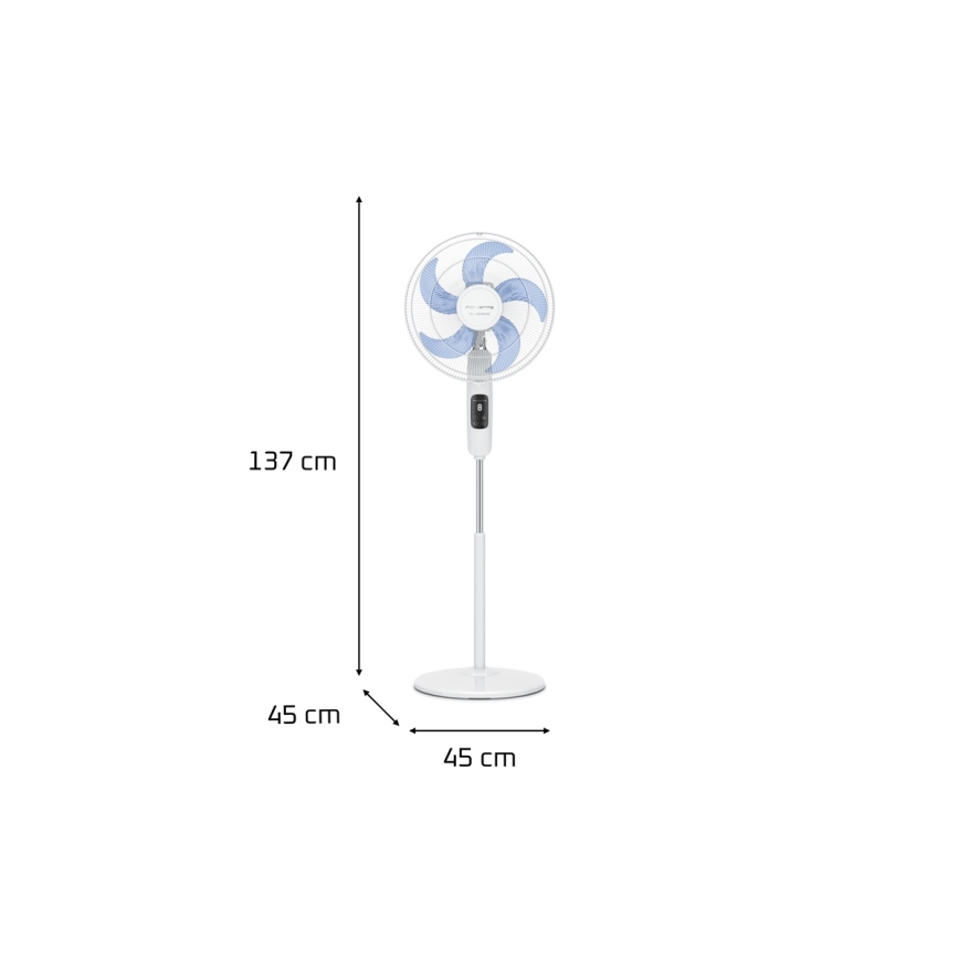 Rowenta - Ventilador de pie TURBO SILENCE 55W/230V 147 cm blanco + mando a distancia