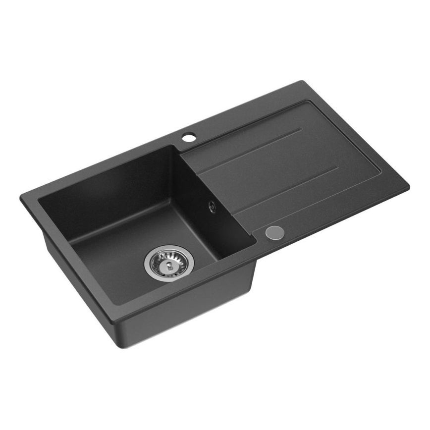 Samona - Fregadero de cocina SAMONA 77x44 cm granito/negro