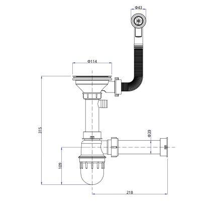 Samona - Fregadero de cocina SAMONA 77x44 cm granito/negro