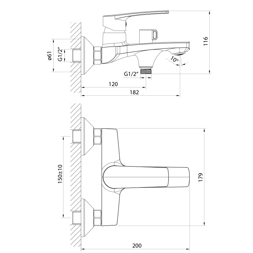 Samona - Grifo de bañera KORANA cromo brillante