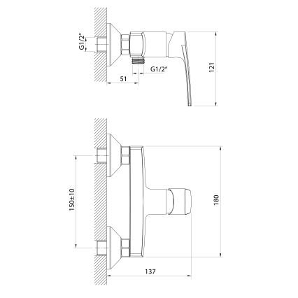 Samona - Grifo de ducha KORANA cromo brillante