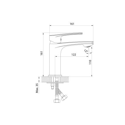 Samona - Grifo de lavabo KORANA 16 cm, cromo brillante