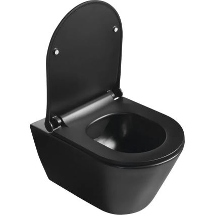 Sapho - Asiento de inodoro SoftClose AVVA SLIM negro mate