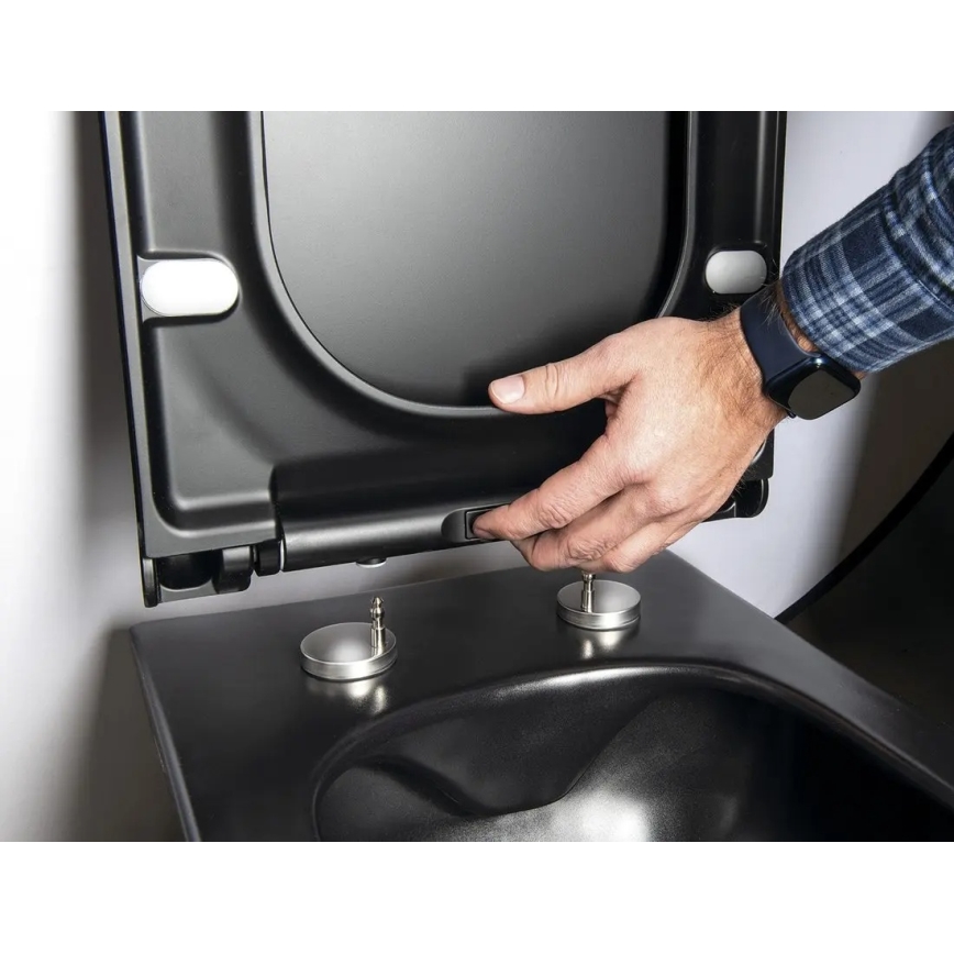 Sapho - Asiento de inodoro SoftClose AVVA SLIM negro mate