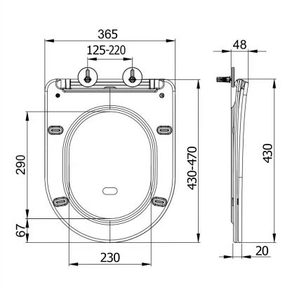 Sapho - Asiento de inodoro SoftClose PACO negro
