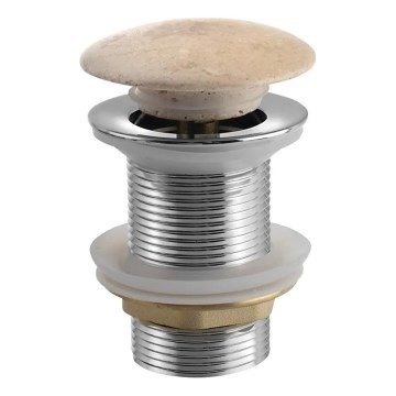 Sapho - Desagüe click-clack para lavabo BLOK Ø 6,7 cm travertino/cromo brillante