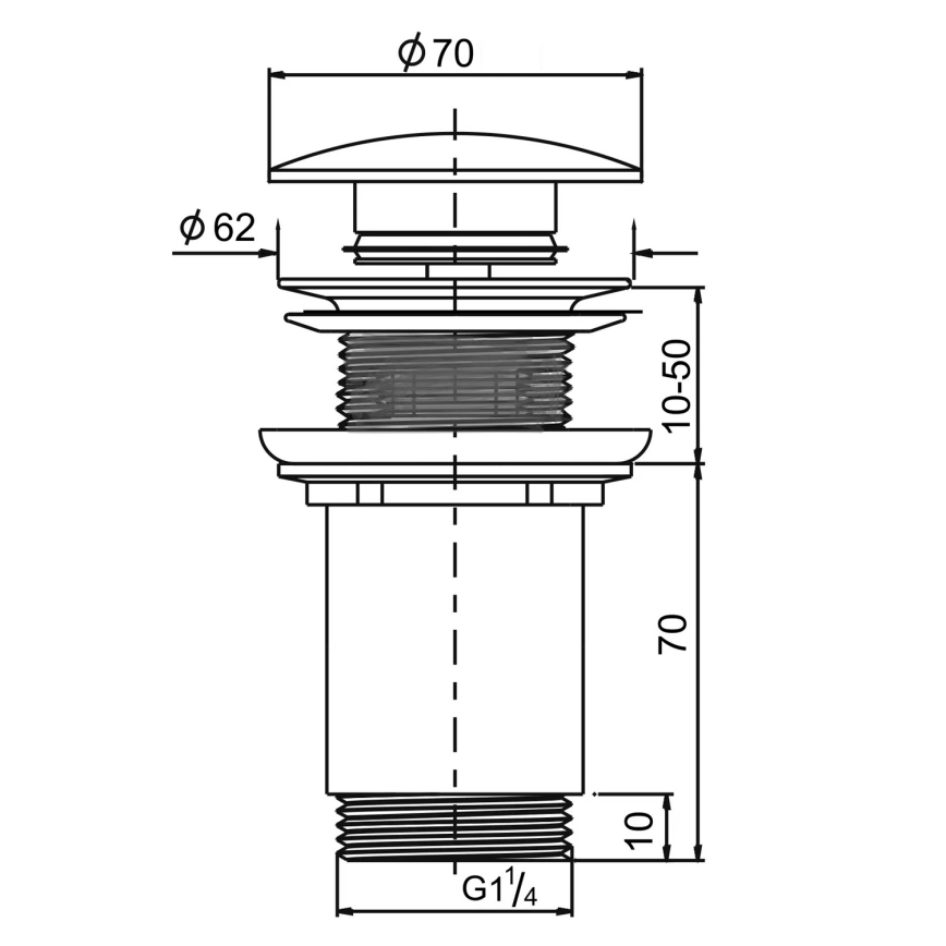 Sapho - Desagüe de lavabo Ø 7 cm negro mate/cromo brillante