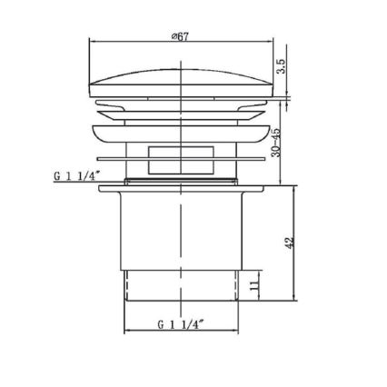 Sapho - Desagüe para lavabo, diámetro 6,7 cm, cromo brillante