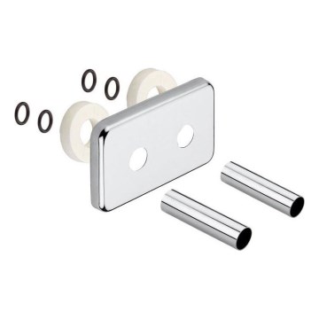 Sapho - Embellecedor para conexión central TWIN, acero inoxidable cepillado