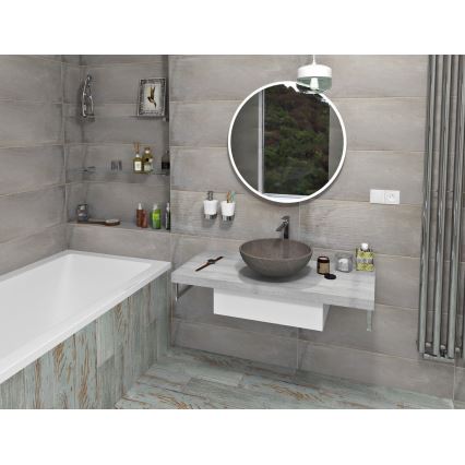 Sapho - Encimera para lavabo AVICE 150x49,5 cm gris/cemento