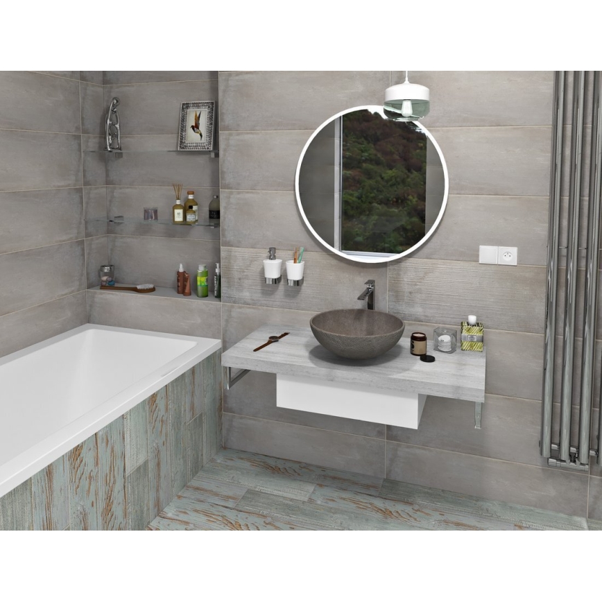 Sapho - Encimera para lavabo AVICE 150x49,5 cm gris/cemento