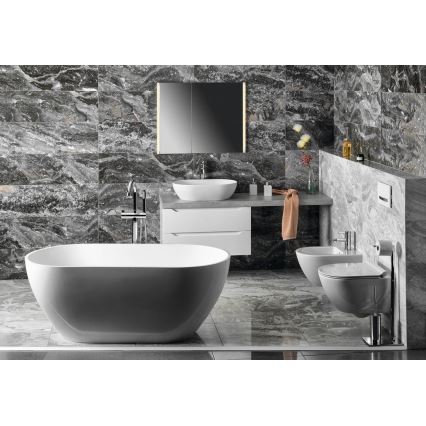 Sapho - Encimera para lavabo AVICE 150x49,5 cm gris/cemento