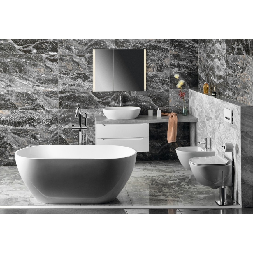 Sapho - Encimera para lavabo AVICE 150x49,5 cm gris/cemento