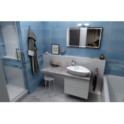 Sapho - Encimera para lavabo AVICE 150x49,5 cm gris/cemento