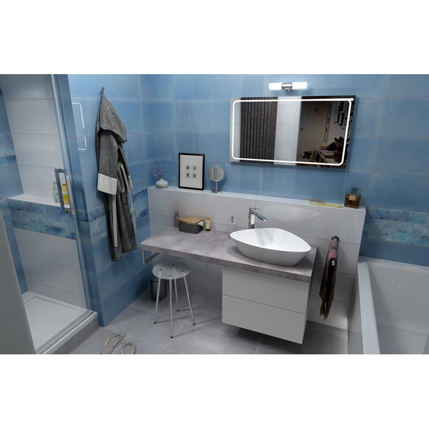 Sapho - Encimera para lavabo AVICE 150x49,5 cm gris/cemento
