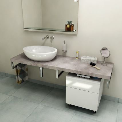 Sapho - Encimera para lavabo AVICE 150x49,5 cm gris/cemento