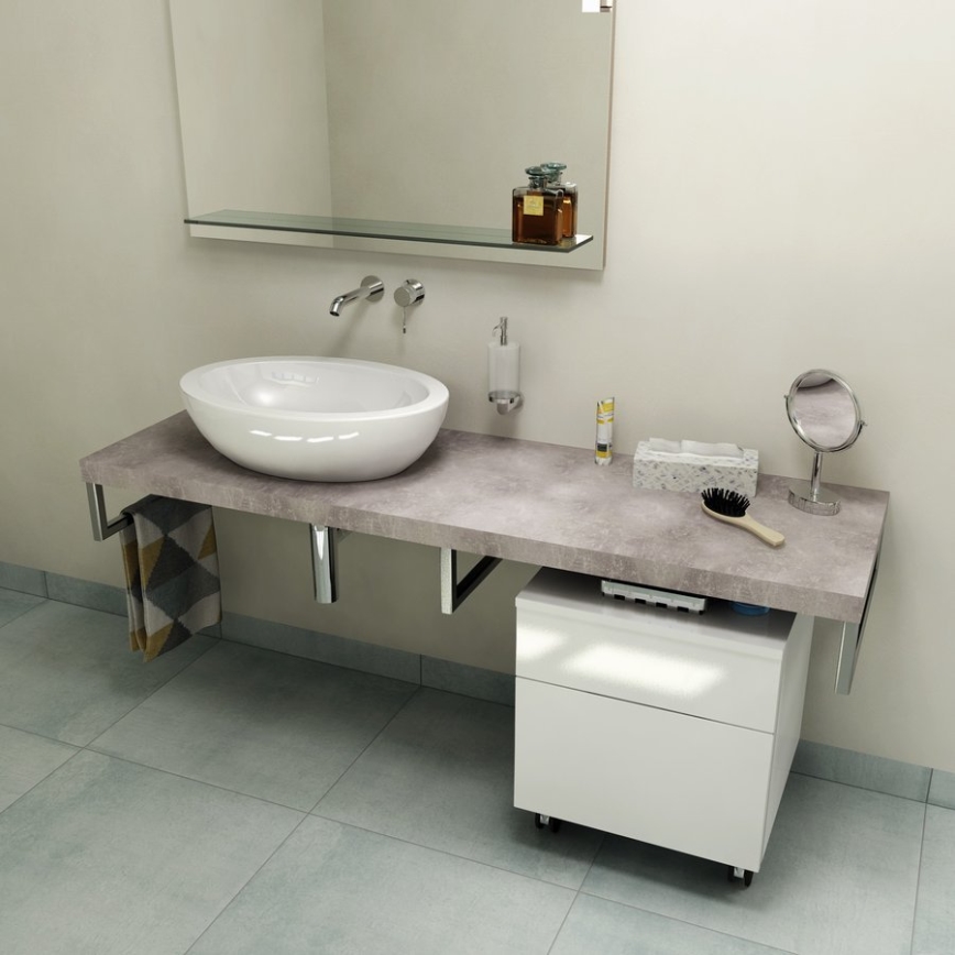 Sapho - Encimera para lavabo AVICE 150x49,5 cm gris/cemento
