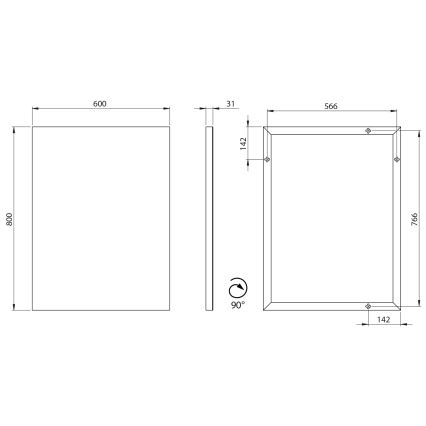 Sapho - Espejo AROWANA 60x80 cm cromado brillante