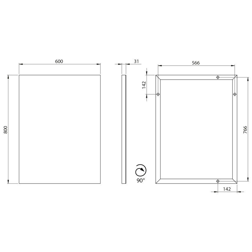 Sapho - Espejo AROWANA 60x80 cm cromado brillante