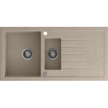 Sapho - Fregadero de cocina 100x50 cm granito/beige