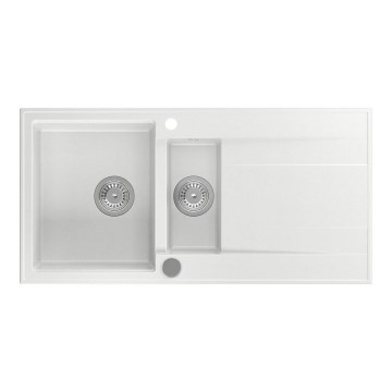 Sapho - Fregadero de cocina 100x50 cm granito/blanco