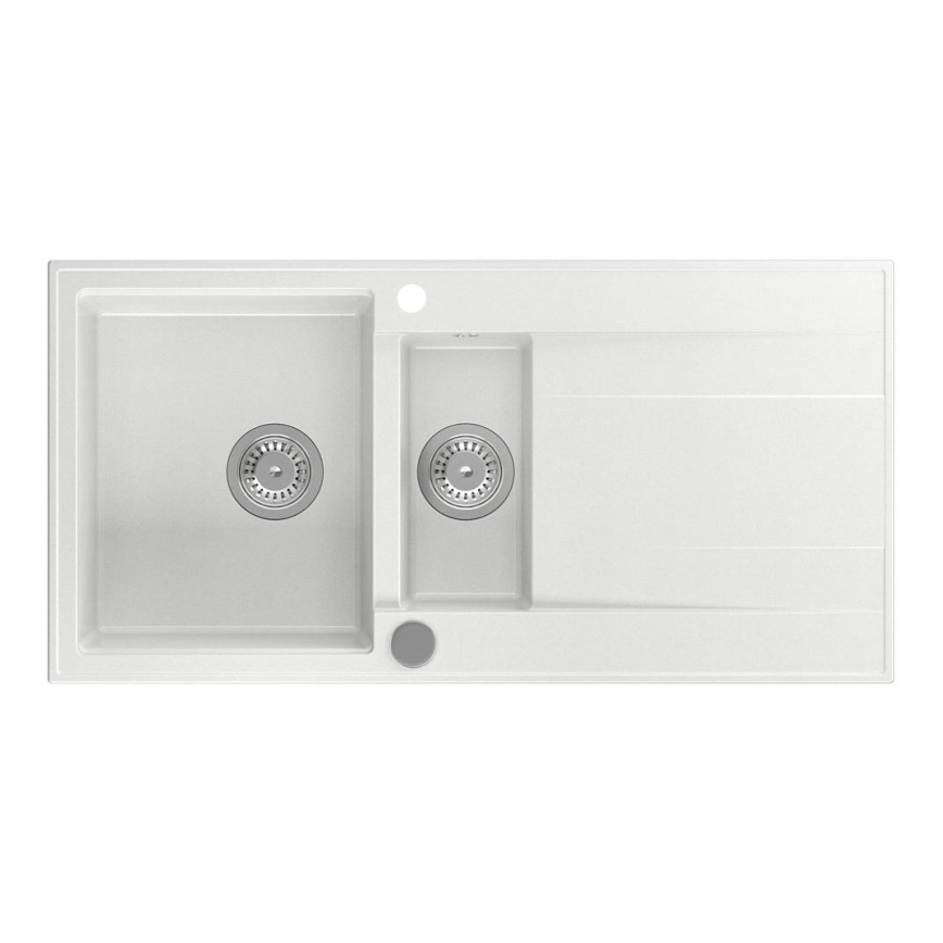 Sapho - Fregadero de cocina 100x50 cm granito/blanco