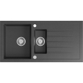 Sapho - Fregadero de cocina 100x50 cm granito/negro