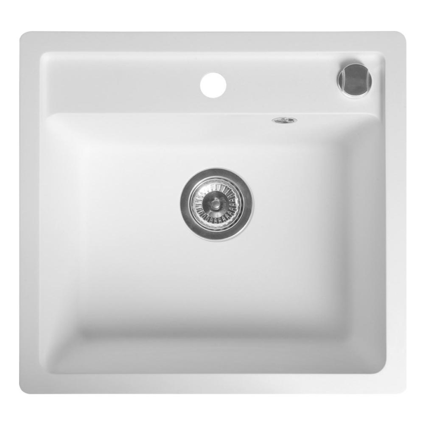 Sapho - Fregadero de cocina 53 x 50 cm granito/blanco