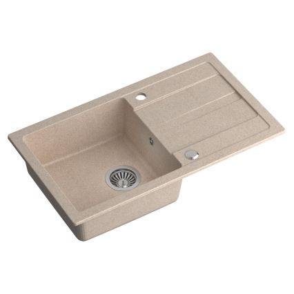 Sapho - Fregadero de cocina 77x44 cm granito/beige