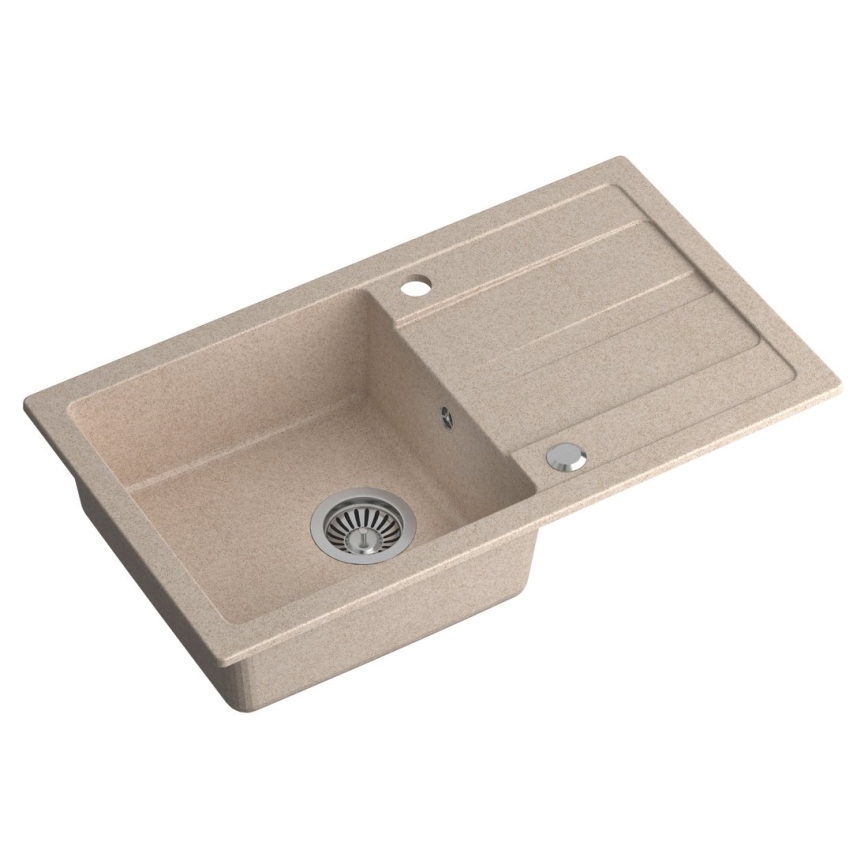 Sapho - Fregadero de cocina 77x44 cm granito/beige