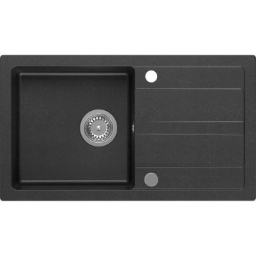 Sapho - Fregadero de cocina 77x44 cm granito/negro