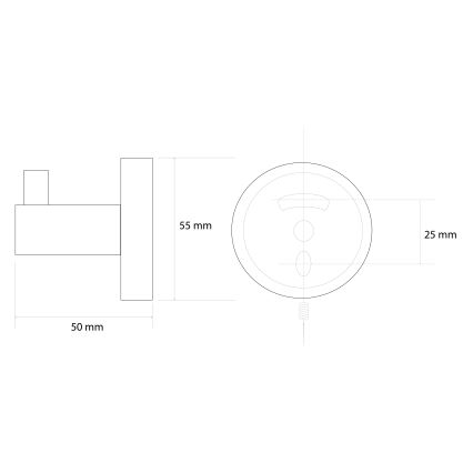 Sapho - Gancho de pared X-ROUND 5,5x5 cm dorado