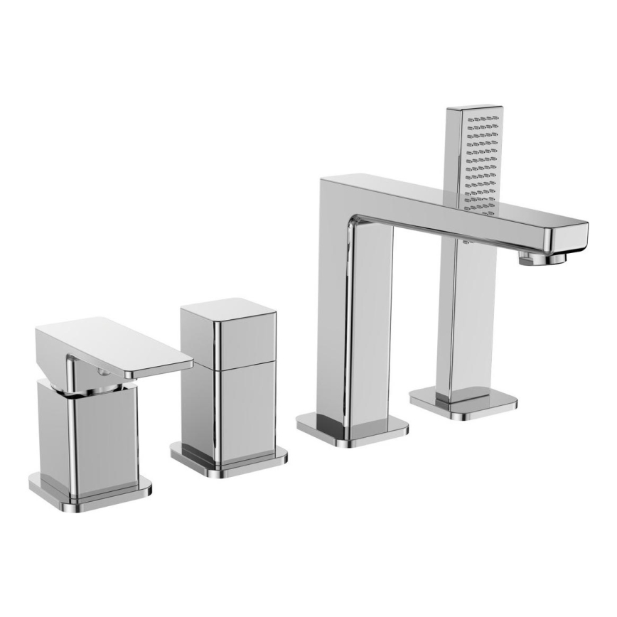 Sapho - Grifo de bañera de 4 orificios TURSI, cromo brillante