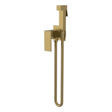 Sapho - Grifo de bidé con ducha para instalación empotrada CUBEMIX oro mate