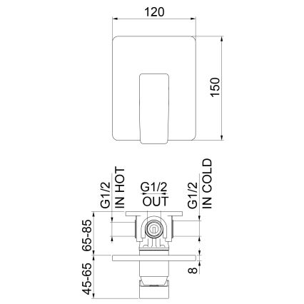 Sapho - Grifo de ducha para instalación empotrada TURSI negro mate