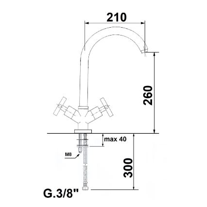 Sapho - Grifo de fregadero AXIA cromado brillante