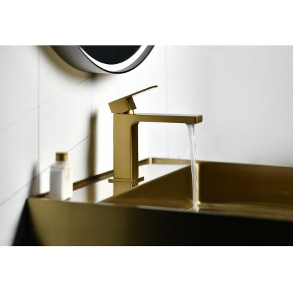 Sapho - Grifo de lavabo CUBEMIX 15 cm oro mate