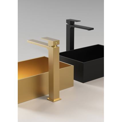Sapho - Grifo de lavabo CUBEMIX 27,8 cm oro mate