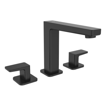 Sapho - Grifo de lavabo de 3 agujeros TURSI negro mate