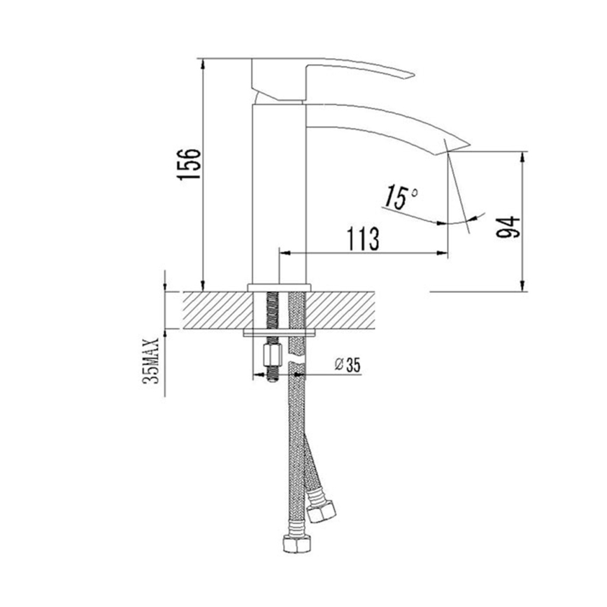 Sapho - Grifo de lavabo GINKO 15,6 cm, negro mate