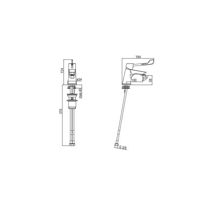 Sapho - Grifo de lavabo LEA 15,4 cm cromado brillante