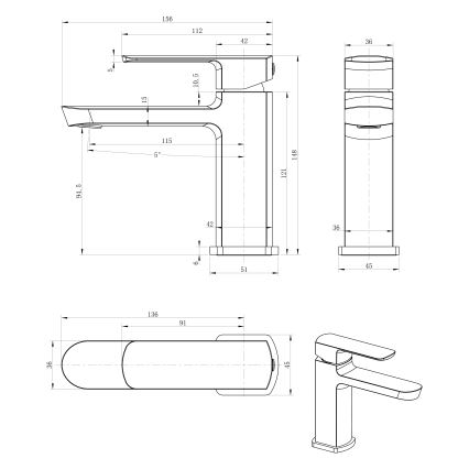 Sapho - Grifo de lavabo MIXONA 14,8 cm, cromo brillante